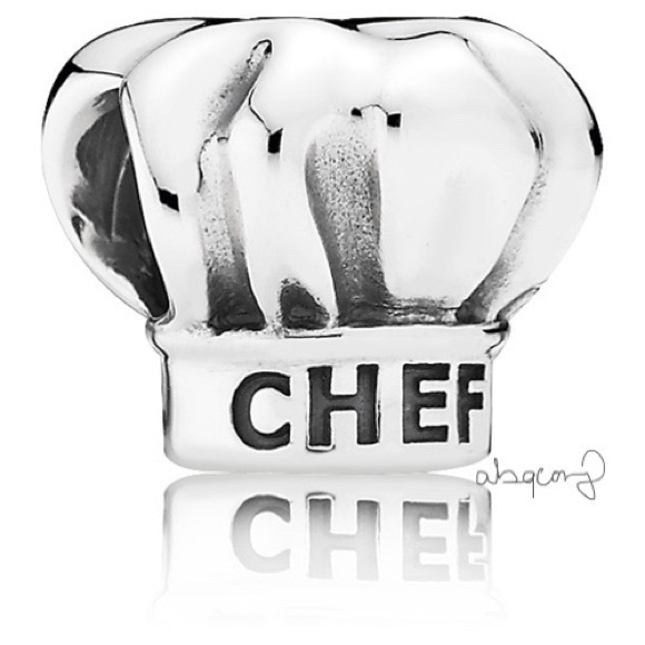 EUC Pandora 791500 Sterling Silver I Love Cooking Chef Hat Food Charm - Picture 1 of 14